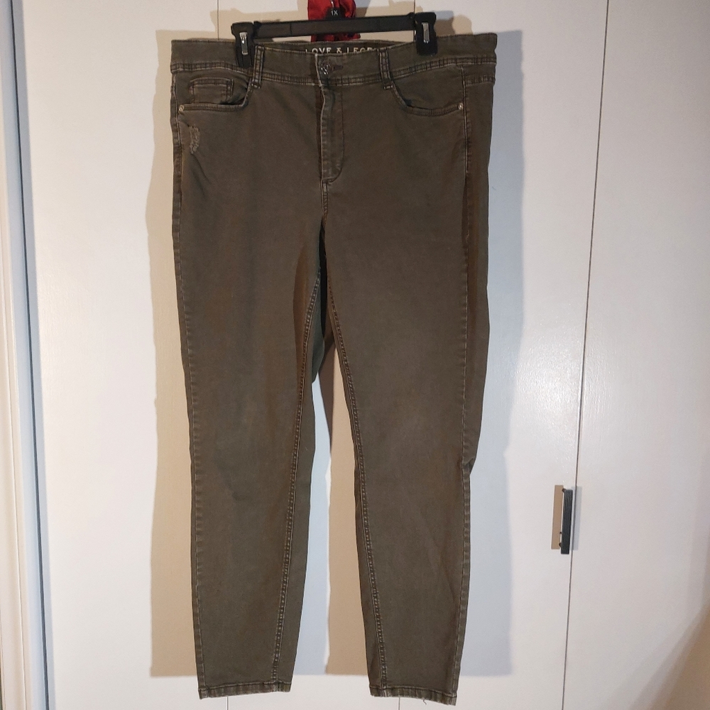Love & Legend olive skinny jeans